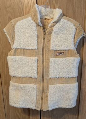 ISPO Beige Corduroy & Cream Sherpa Vest